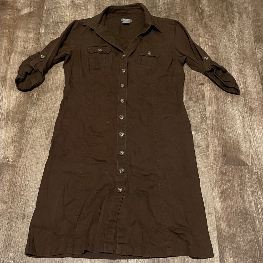 Ann Taylor Dark Brown Long Sleeve Dress